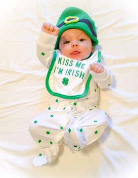Four Leaf Clover Good Luck Charm: Irish Baby