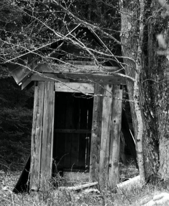 Toilet Outhouse a Wood Outdoor Bathroom. A landmark of old country life: The Gift Ideas List Site