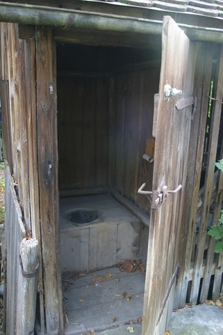 Toilet Outhouse a Wood Outdoor Bathroom. A landmark of old country life: The Gift Ideas List Site