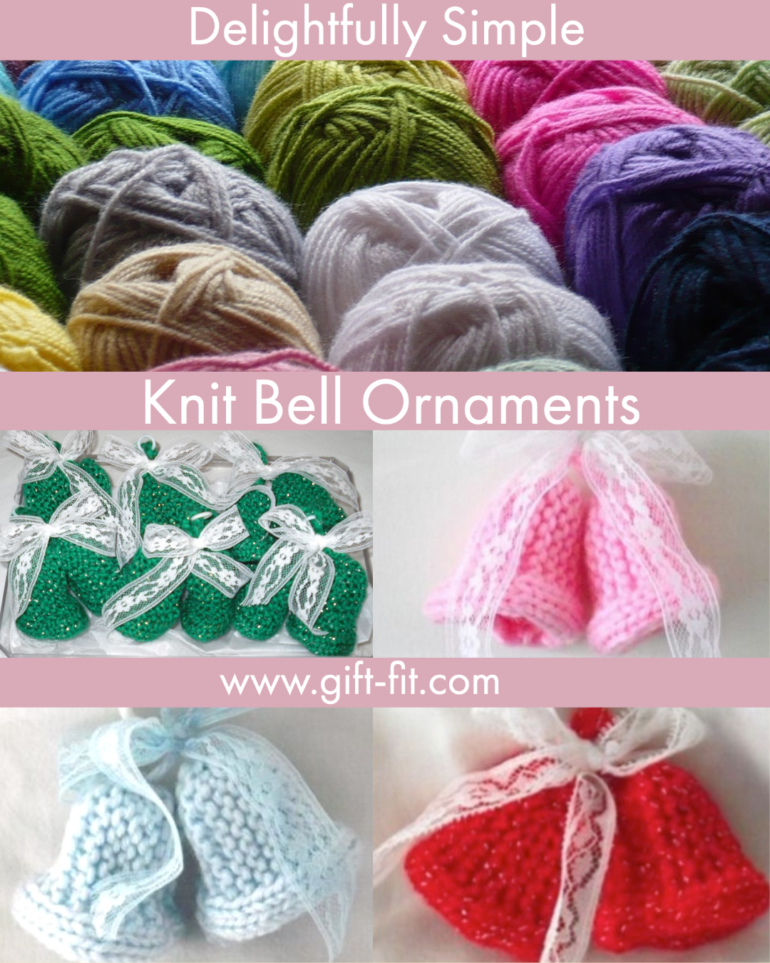 Knit Bell Holiday Craft Pattern: So simple it only takes a few minutes to complete each bell.