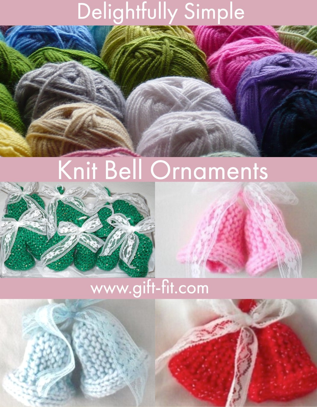Knit Bell Holiday Craft Pattern: So simple it only takes a few minutes to complete each bell.
